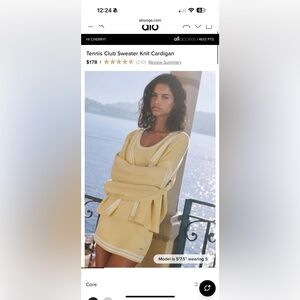 Tennis Club Sweater Knit Cardigan yellow butter/ white xxs